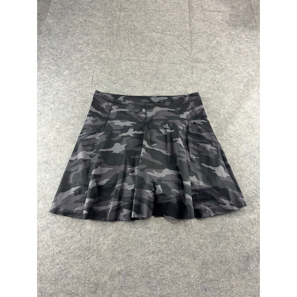 Athleta Ace Printed Tennis Skort 15.5 Camo Black Grey Womens Medium Active Skirt